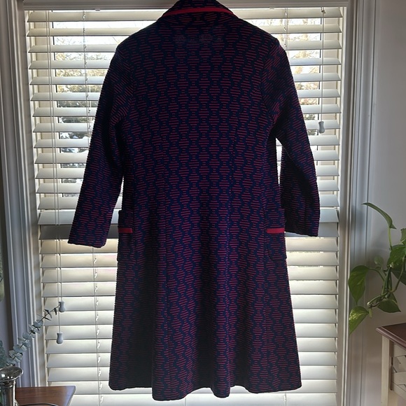 EUC Missoni Like wool Women's Navy and Red Coat Made in Italy SZ M - Picture 5 of 5